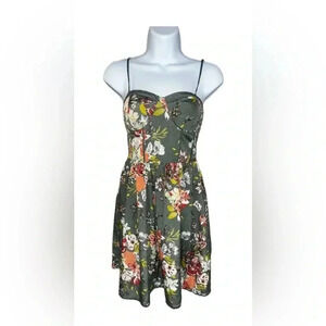 BOG collective small green Japanese floral dress fairy festival  core